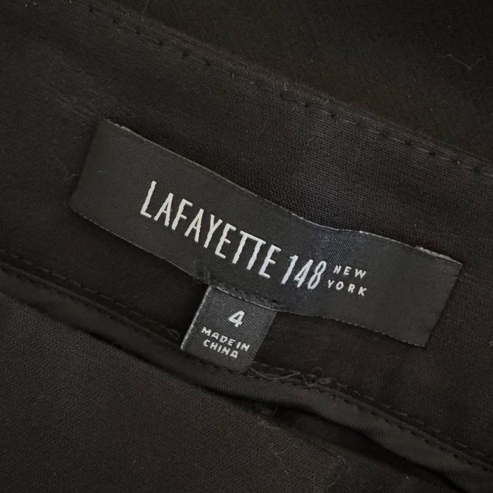 Lafayette 148 Black Barrow Cotton Stretch Pants Size 4 - Picture 9 of 12